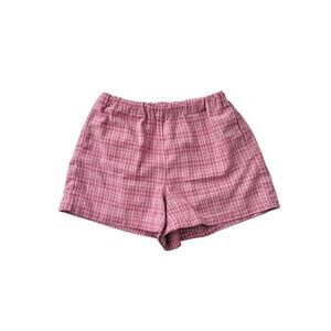 Brandly melville pink plaid boxer shorts - one size